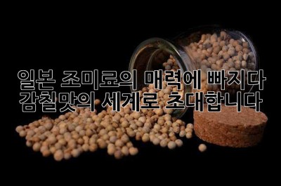 일본 조미료의 매력에 빠지다: 감칠맛의 세계로 초대합니다!