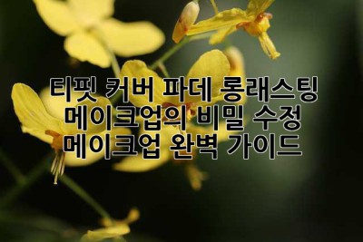티핏 커버 파데, 롱래스팅 메이크업의 비밀? 수정 메이크업 완벽 가이드!