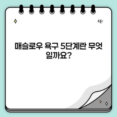 매슬로우 욕구 5단계: 2024년 당신의 삶을 바꿀 동기부여의 비밀